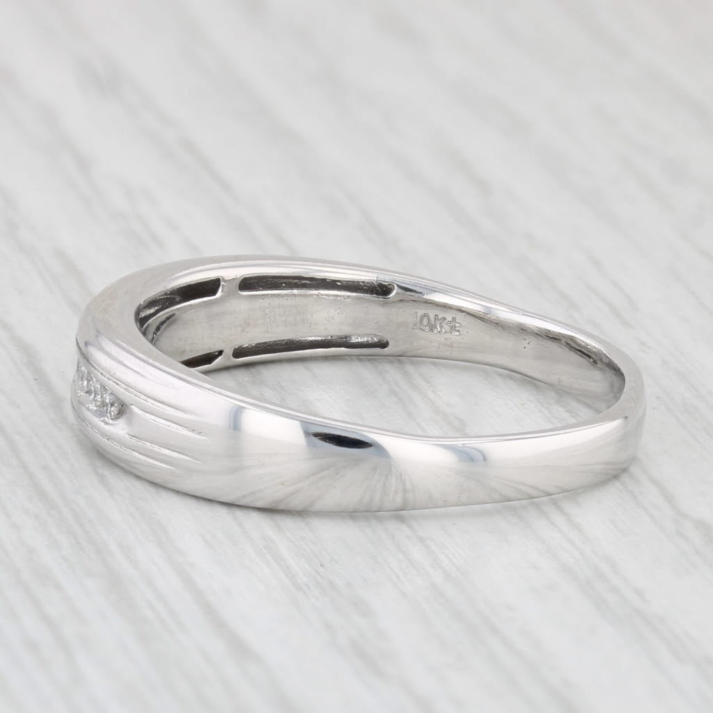 Diamond Men's Wedding Band 10k White Gold Size 12.75 Ring