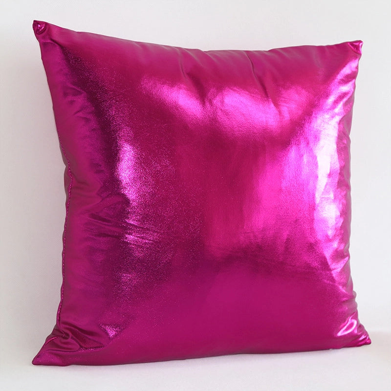Classic Style Solid Color Pu Leather Spandex Bronzing Pillow Cases Couch & Sofa Decor