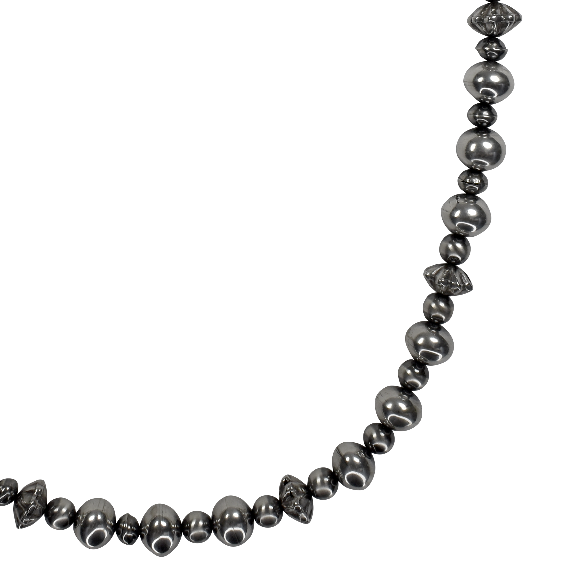 Handmade Sterling Silver Bench Bead Necklace
