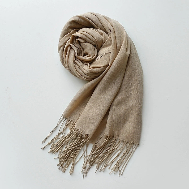 Unisex Minimalist Solid Color Polyester Scarf