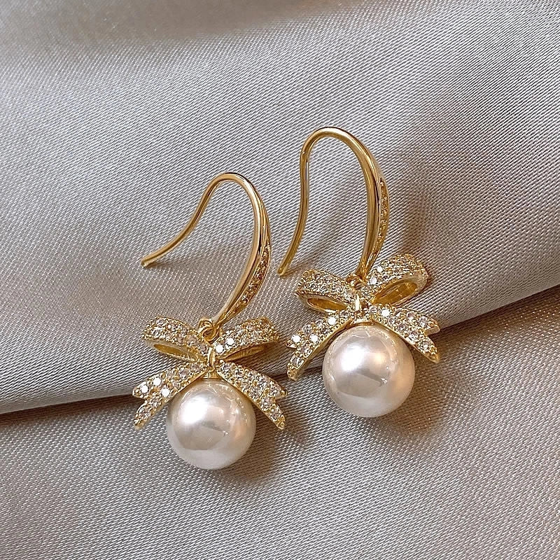 1 Pair Minimalist Round Inlay Alloy Zircon Ear Studs