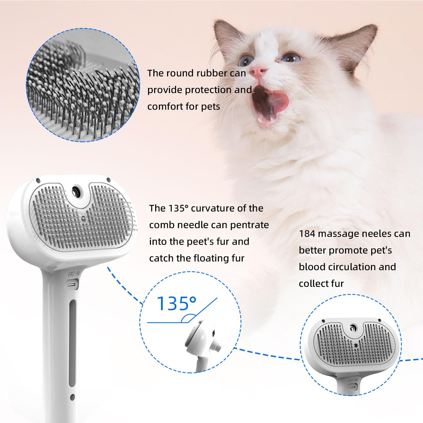 Pet Spray Hair Removal Combe