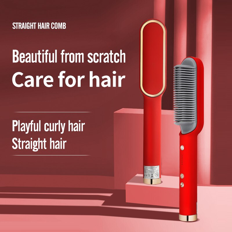 Multifunctional Professional Hair Comb Straighteners Curling Hair Iron