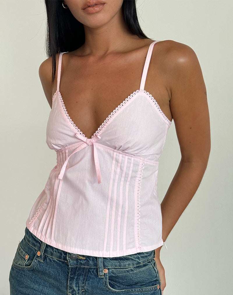 Jepuni Cami Top in Light Pink Poplin