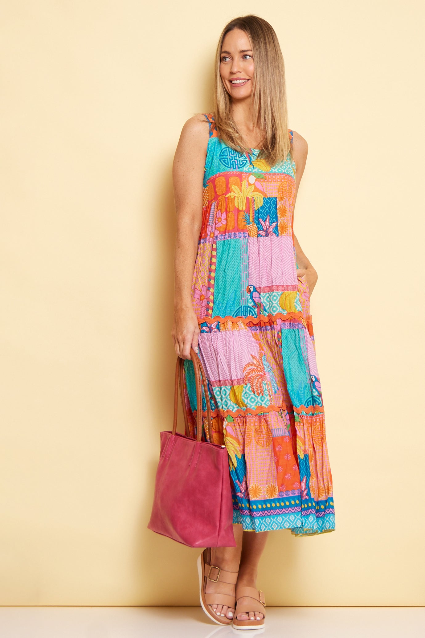 Luna Cotton Maxi Dress - Candy