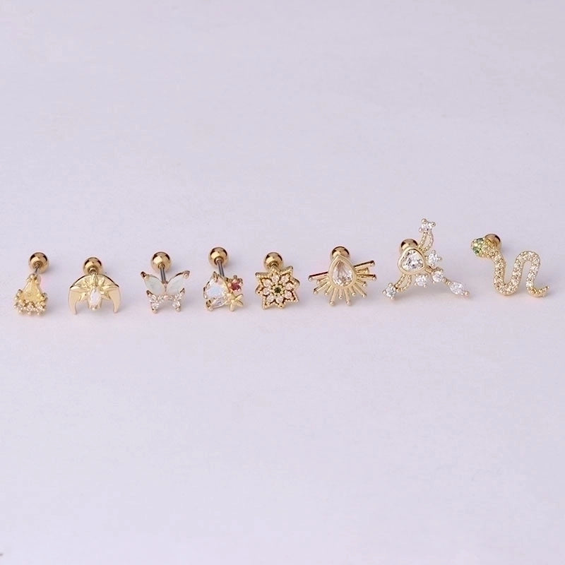 Ear Cartilage Rings & Studs Animal 316L Stainless Steel  Copper Plating