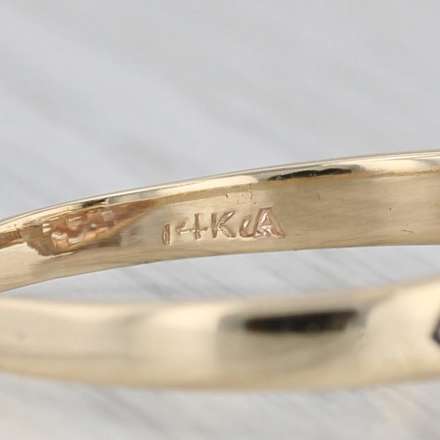Vintage 0.75ctw Round Brilliant 3-Stone Ring 14k Yellow Gold Enamel