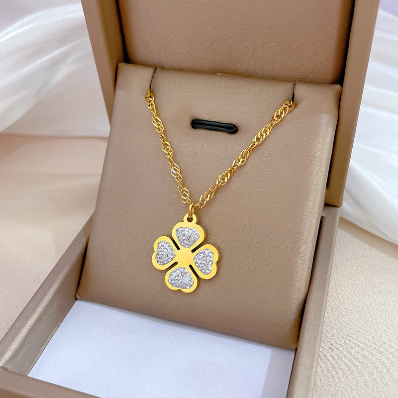 Fashion Geometric Titanium Steel Electroplating Necklaces