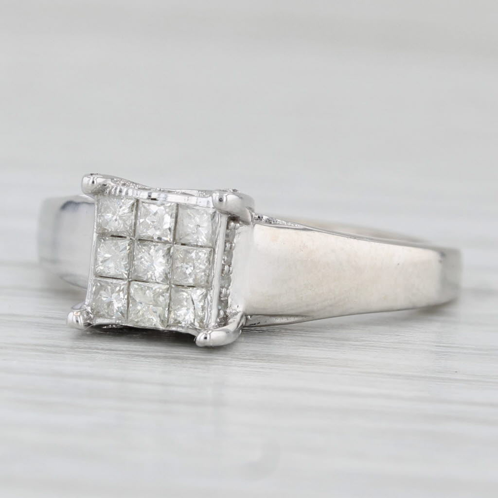 0.50ctw Diamond Engagement Ring 10k White Gold Size 6.25 Tomas Rae