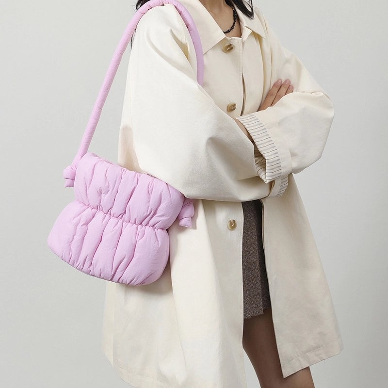 Women's Small Nylon Solid Color Streetwear Square Lock Clasp Shoulder Bag Crossbody Bag