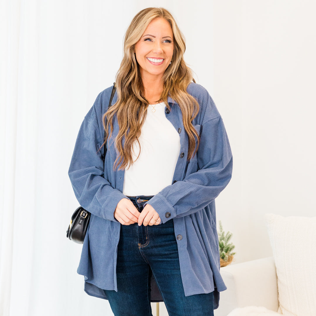 Kisses For The Mrs. Shacket. Blue