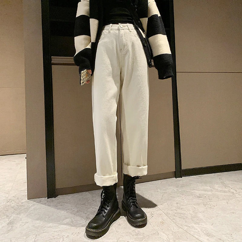 Wide High Waisted Cowboy Pants For Women