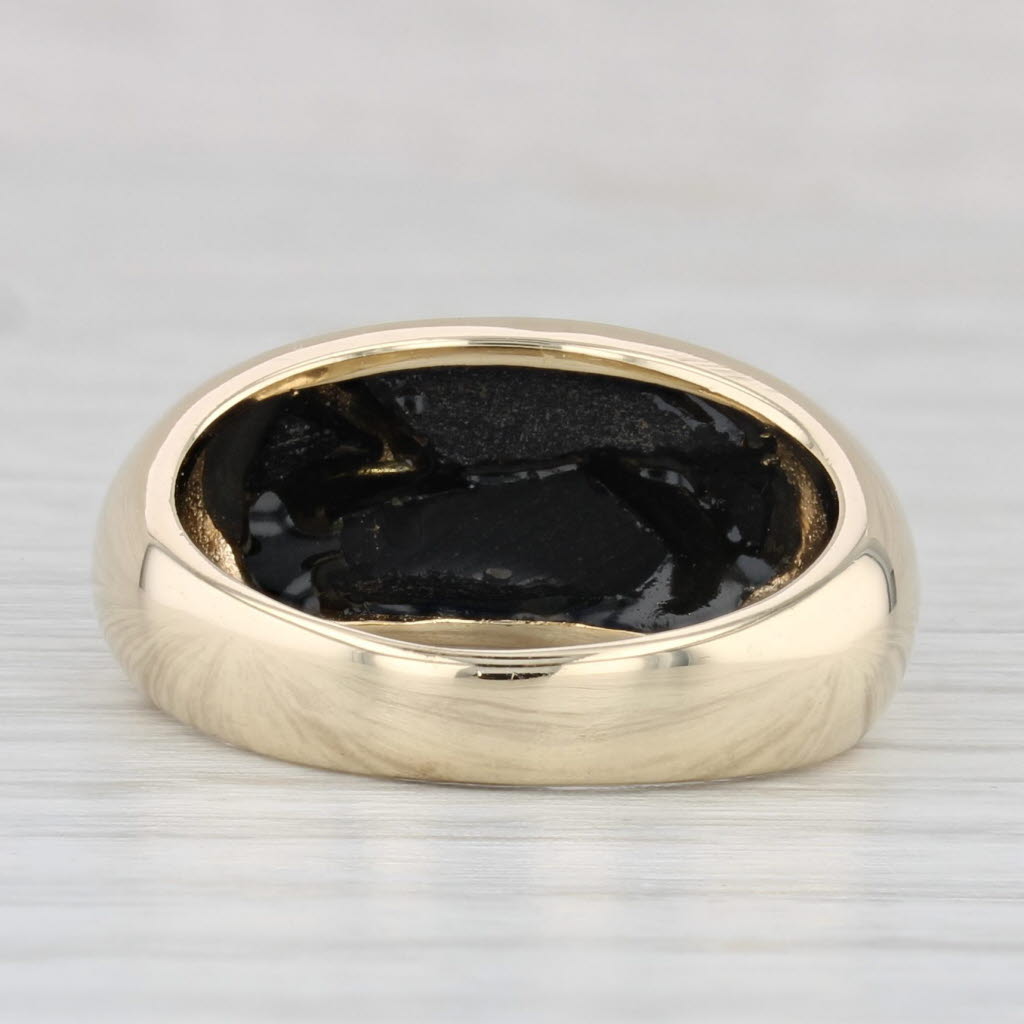 Onyx Mosaic Domed Ring 14k Yellow Gold Size 6.5