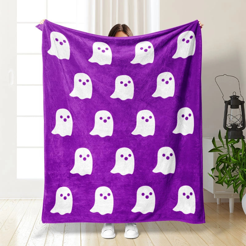 Halloween Cute Pumpkin Bat Ghost Polyester Blanket Couch & Sofa Decor