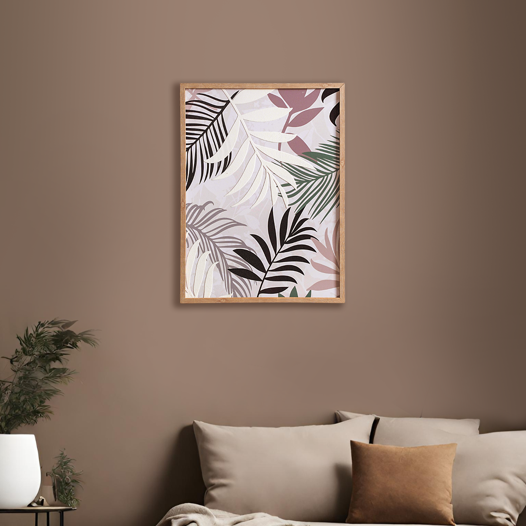 Tropic Embossed And Printed Canvas Wall Art Frame 23x17 Inch