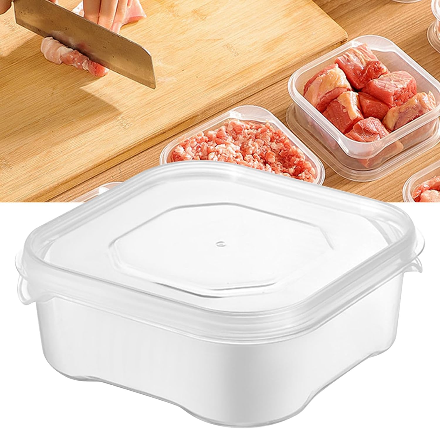 (Pack Of 2) Refrigerator Frozen Meat Preservation Box. Freezer Storage Box