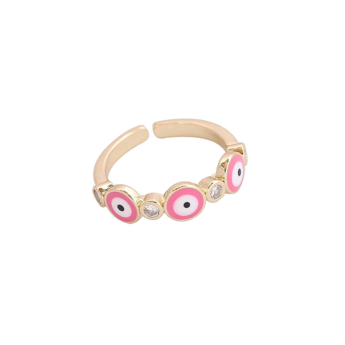 Women Retro Vintage Eye Copper Oil Dripping Rings