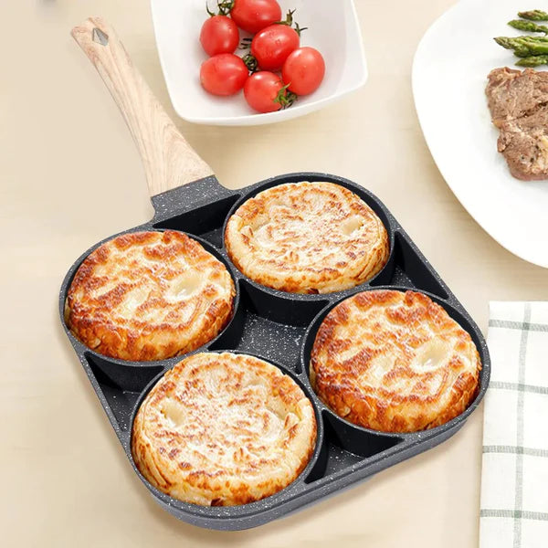 4-Hole Fried Non Stick Pan for Egg. Burger. Pancake. etc