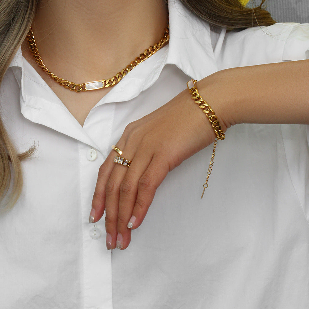 Women Geometric Stainless Steel 18K Gold Plated Bracelets