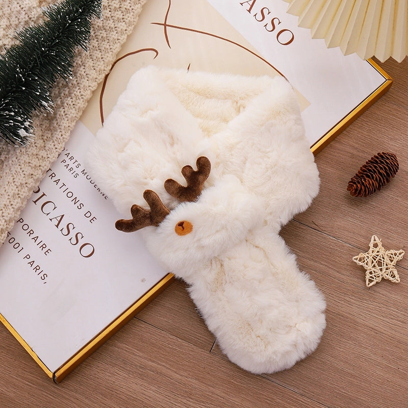 Women's Cartoon Style Elk Polyester Scarf