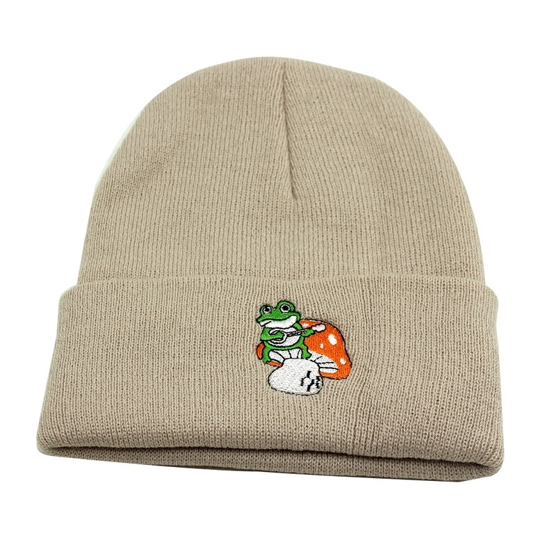 New Frog Mushroom Knitted Hat Men And Women Autumn And Winter Warm Pullover Wool Hat Beanie Hat