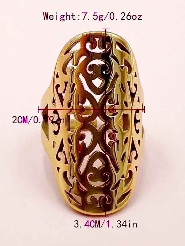 3 Pieces 304 Stainless Steel 14K Gold Plated Retro Minimalist Plating Hollow Out Infinity Star Heart Shape Rings