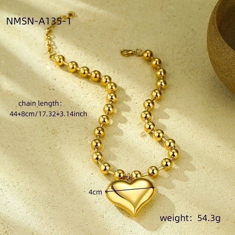 Lady Heart Shape 316 Stainless Steel  Plating Pendant Necklace
