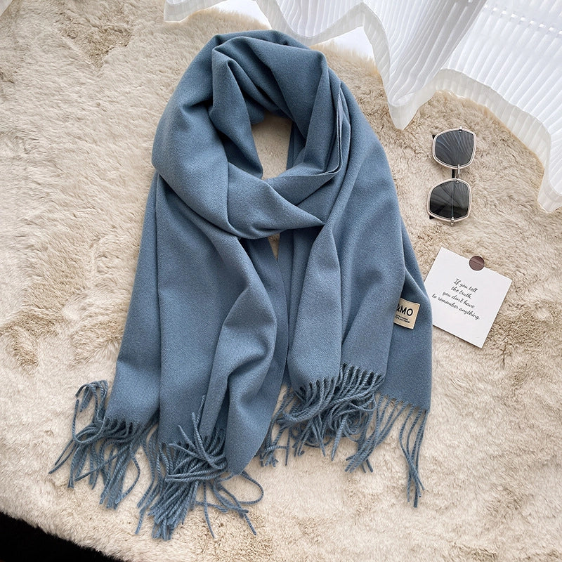 Soft Imitation Cashmere Scarf Women's Autumn And Winter  New Warm Couple Scarf Cold-proof Outer Long Shawl