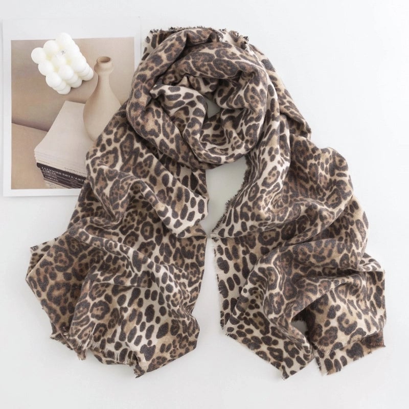 Women's Sweet Leopard Polyester Scarf