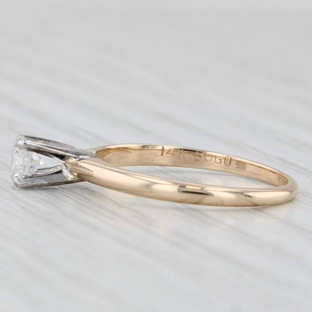 0.32ct Round Diamond Solitaire engagement Ring 14k Yellow White Gold Size 6.5