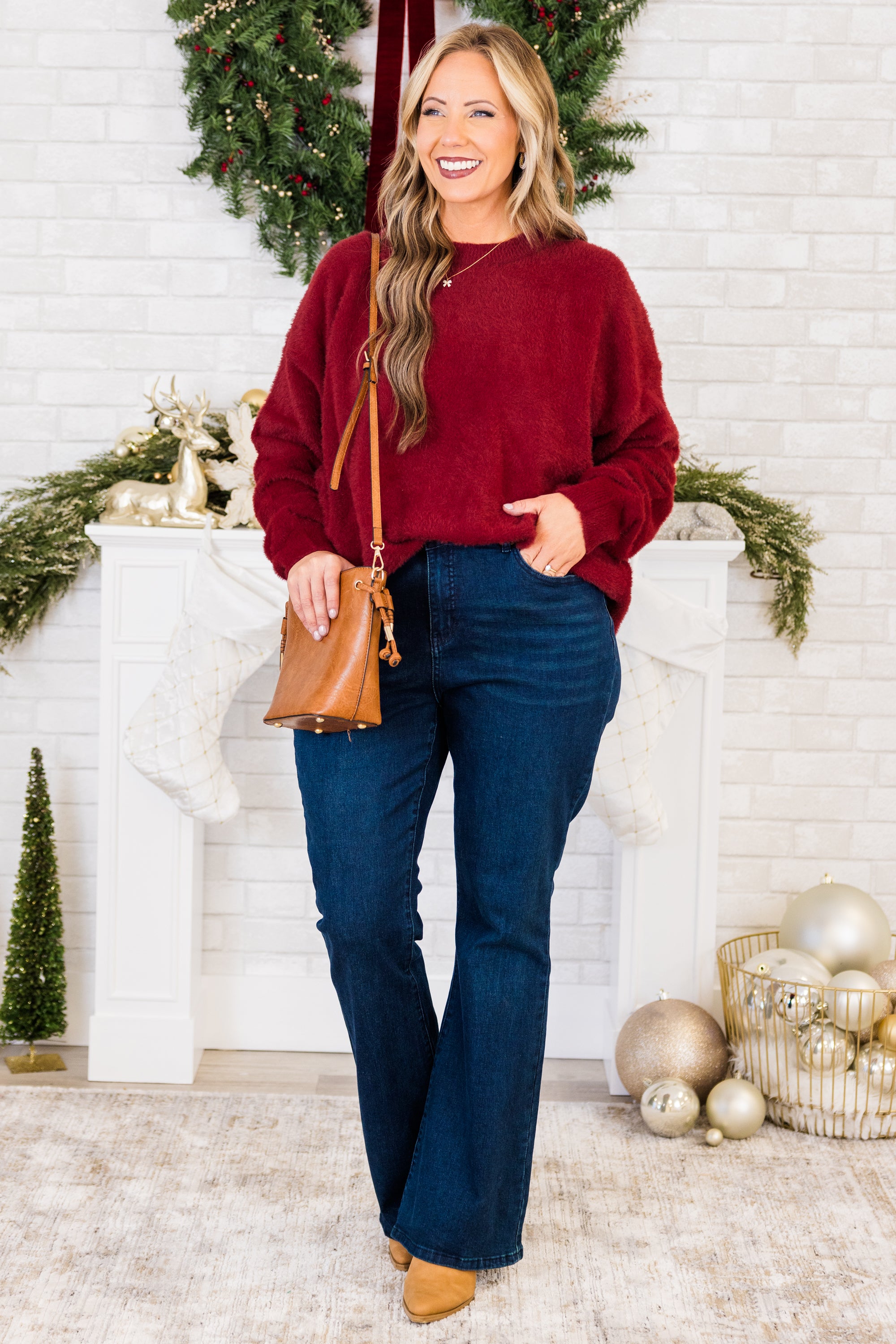 Such A Warm Heart Sweater. Red