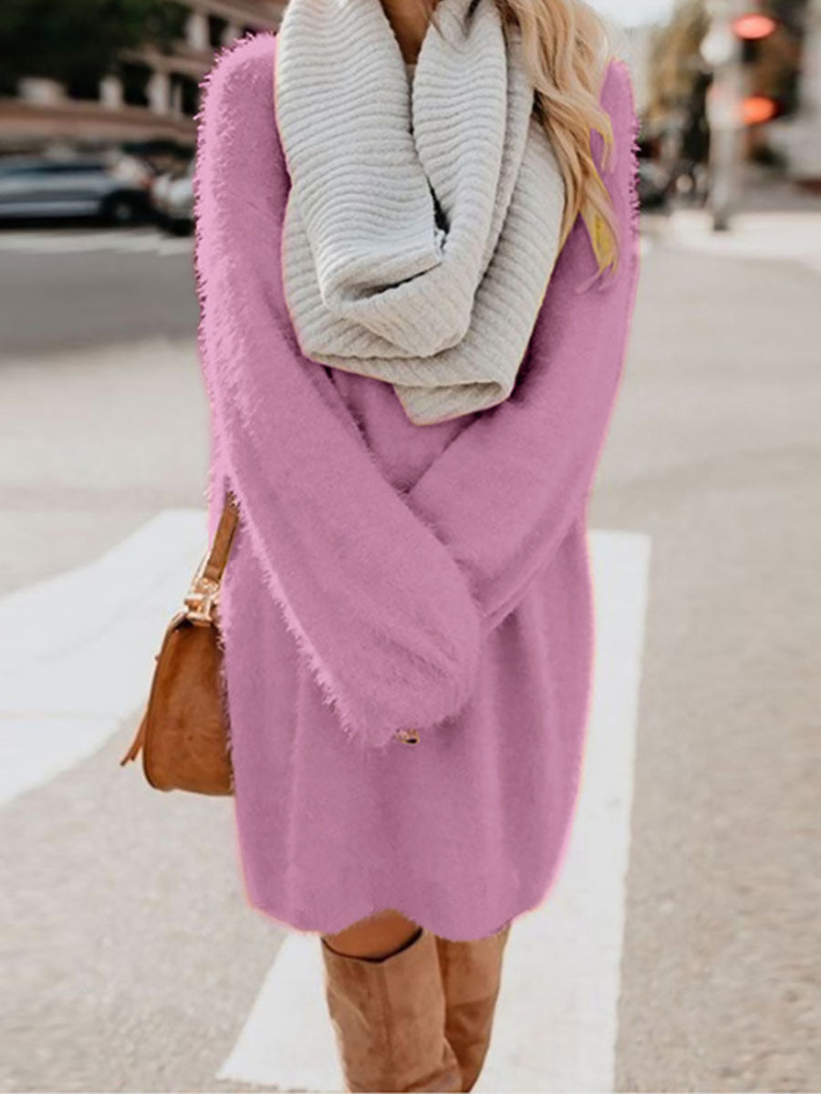 Plush Sweater Dress(8 colors)