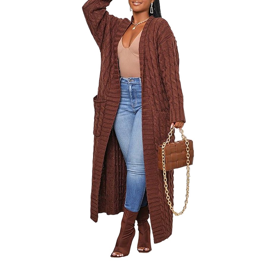 Stylish Cable Knit Dual Pocket Cardigan