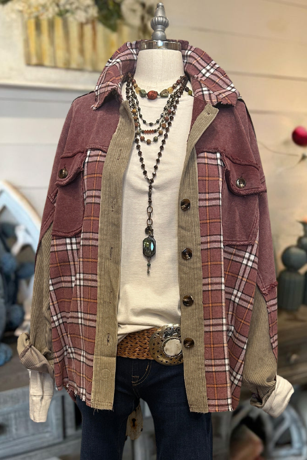 Vintage Plaid Patchwork Jacket