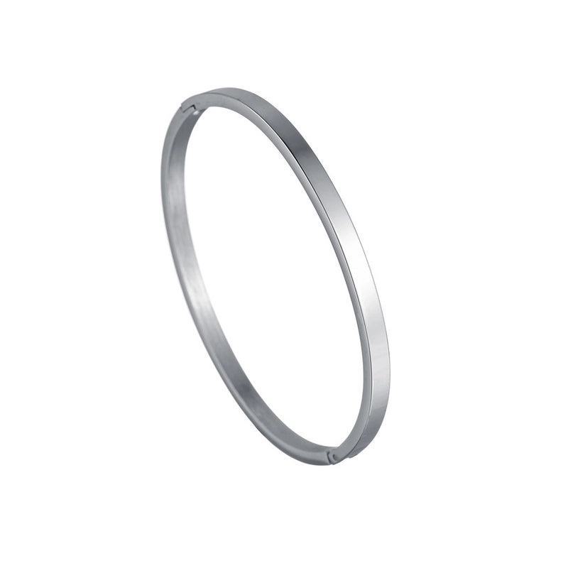 Minimalist Geometric Solid Color 304 Stainless Steel Gold Plated Bangle In Bulk