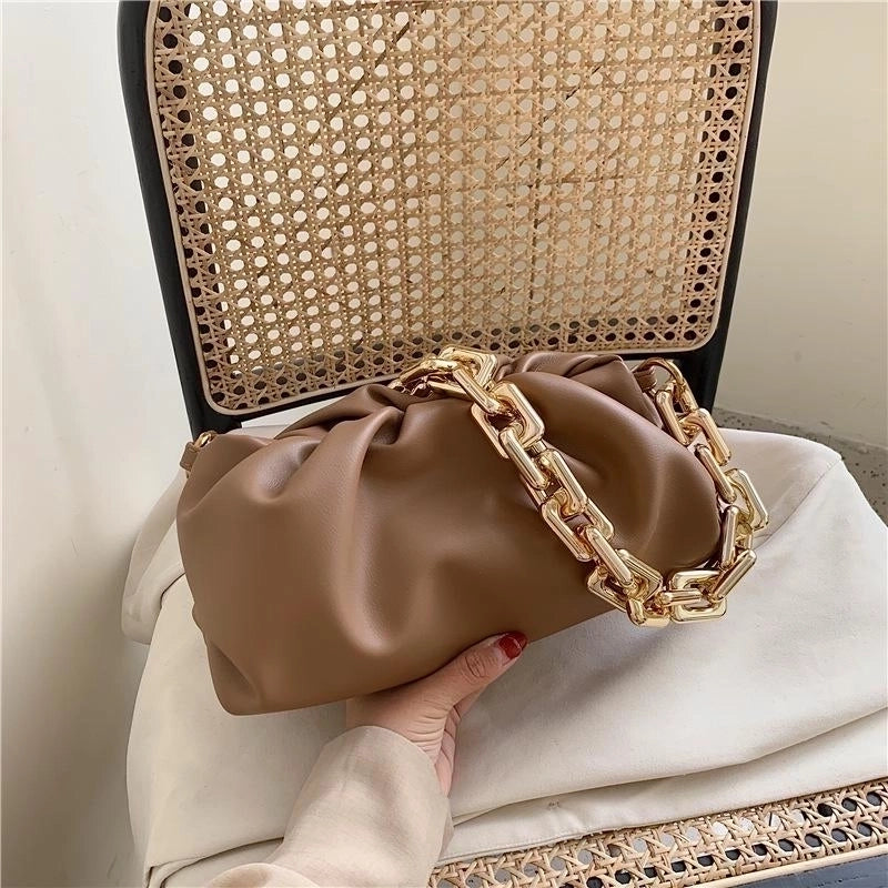 Spring New Fashion Thick Chain Cloud Bag Shoulder Portable Armpit Bag