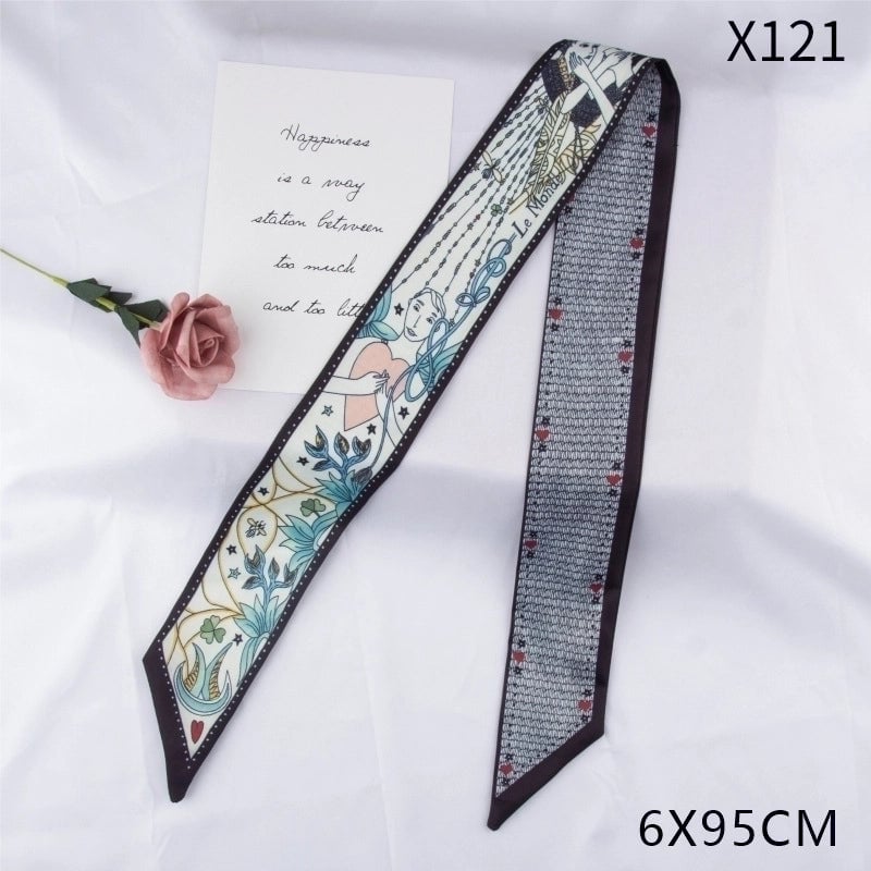 Women's Ethnic Style Star Flower Satin Printing Silk Scarves