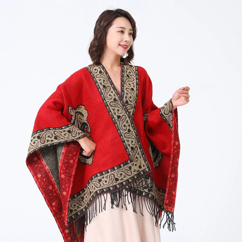 Women's Streetwear Cashew Nuts Imitation Cashmere Gradient Color Scarf