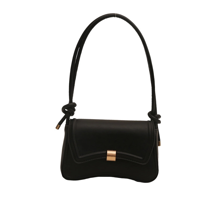 Women's Pu Leather Solid Color Basic Square Magnetic Buckle Shoulder Bag Crossbody Bag