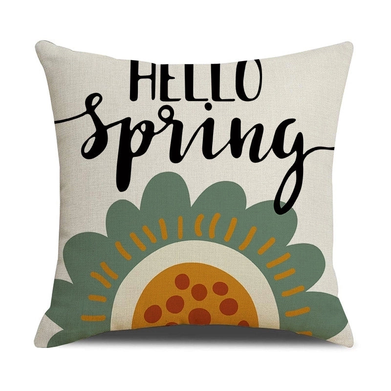 Minimalist Letter Color Block Linen Pillow Cases
