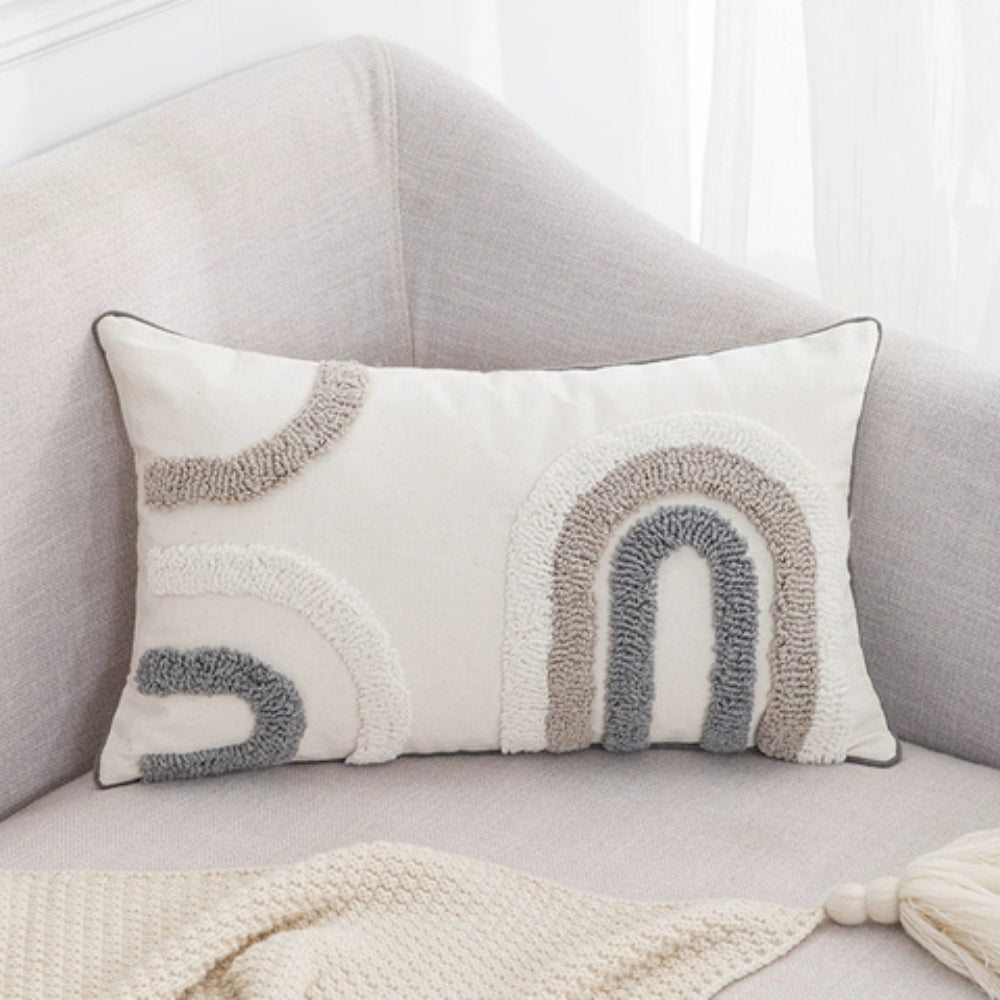 Nuvia Grey White Cushion Cover