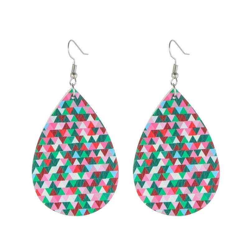 Fashion Water Droplets Pu Leather Handmade Women's Drop Earrings 1 Pair