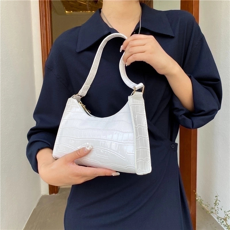 Fashion Square Crocodile Pattern Soft Surface Shoulder Bag
