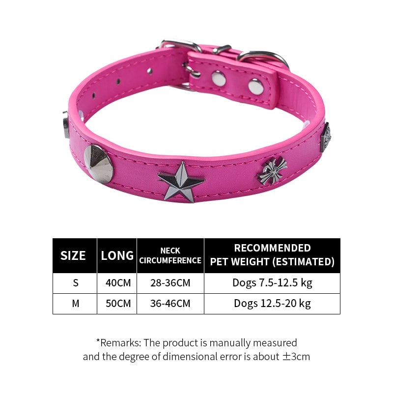 Cool Style Pu Leather Bear Rhinestone Inlaid Pearls Pet Collar