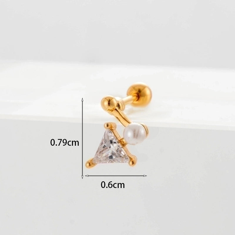 Ear Cartilage Rings & Studs Geometric Copper Plating Artificial Gemstones