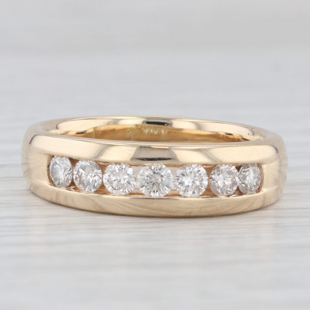 1ctw Diamond Men's Wedding Band 14k Yellow Gold Size 12.5 Ring