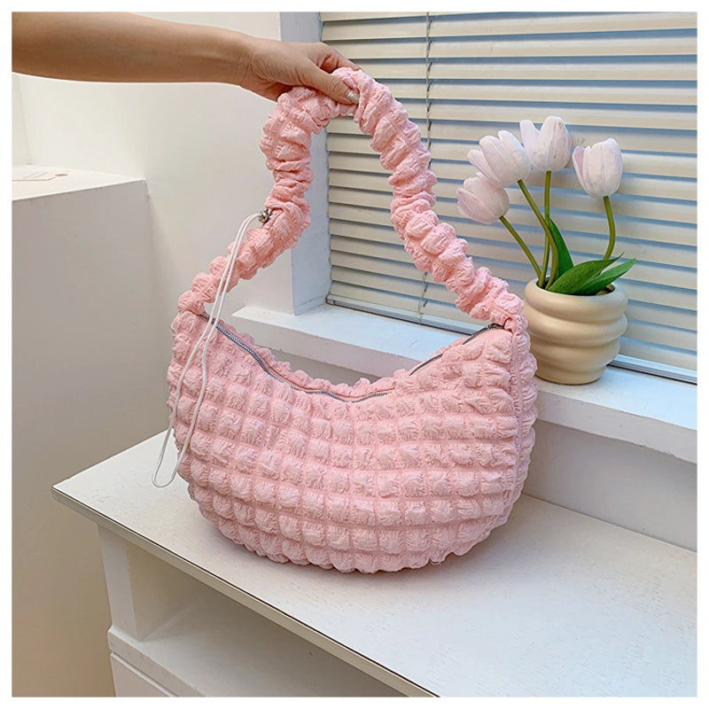 Women's Medium Cloth Solid Color Streetwear Zipper Underarm Bag