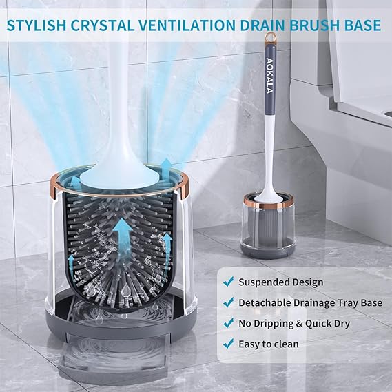 Grey Toilet Brush  . Toilet Brush with Holder