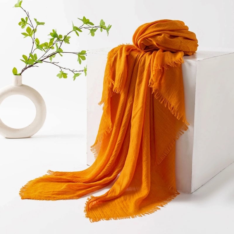 Women's Minimalist Solid Color Polyester Silk Scarf