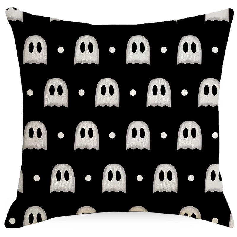 Halloween Minimalist Letter Spider Ghost Linen Pillow Cases Couch & Sofa Decor